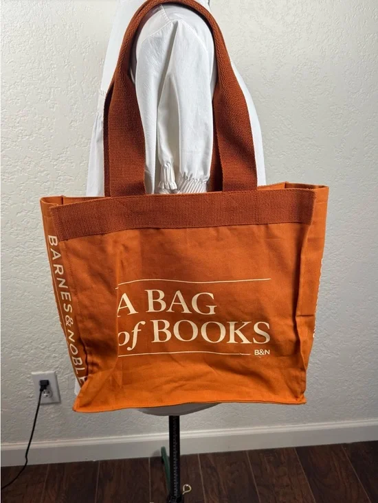 Barnes & Noble Terracotta Canvas Tote Inside Pockets EUC #BookTok - Picture 7 of 9